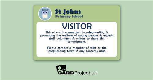 Primary School Visitor Card Wise Owl Green
